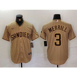 MLB Padres 3 Merrill Brown Nike Cool Base women Jersey