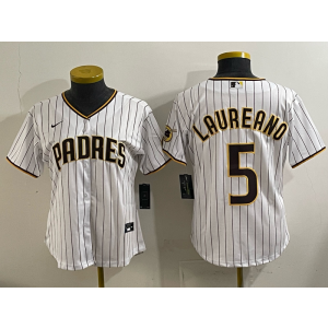 MLB Padres 5 Laureano White Nike Cool Base Youth Jersey