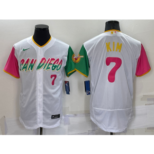 MLB Padres 7 Ha Seong Kim White 2021 City Connect Nike Cool Base Men Jersey MLB Padres 7 Ha Seong Kim White 2021 City Connect Nike Cool Base Men Jersey