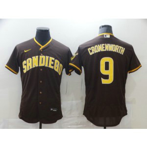MLB Padres 9 Cronenworth Brown Nike FlexBase Men Jersey