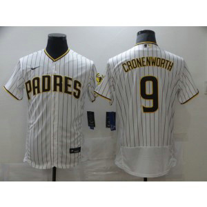 MLB Padres 9 Cronenworth White Nike Flexbase Men Jersey