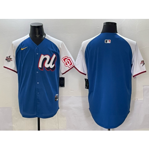MLB Padres Blank Blue Alternate 2025 All Star Nike Cool Base Men Jersey 1