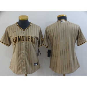 MLB Padres Blank Brown Nike Cool Base Women Jersey