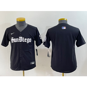 MLB Padres Blank New Black Nike Cool Base Youth Jersey