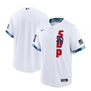 MLB Padres Blank White 2021 All-Star Cool Base Men Jersey