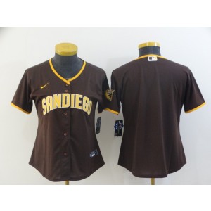 MLB Padres Brown Nike Cool Base Women Jersey