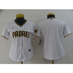 MLB Padres White Nike Cool Base Women Jersey