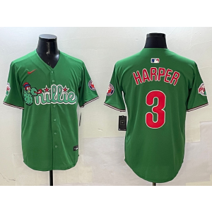 MLB Phillie 3 Bryce Harper Green Nike Cool Base Men Jersey MLB Phillie 3 Bryce Harper Green Nike Cool Base Men Jersey