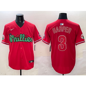 MLB Phillie 3 Bryce Harper Red Nike Cool Base Men Jersey MLB Phillie 3 Bryce Harper Red Nike Cool Base Men Jersey
