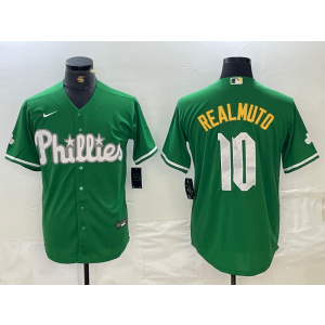 MLB Phillies 10 J.T. Realmuto Green Nike Cool Base Men Jersey MLB Phillies 10 J.T. Realmuto Green Nike Cool Base Men Jersey