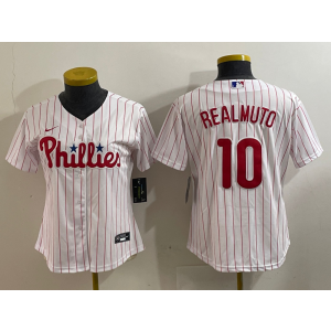 MLB Phillies 10 J.T. Realmuto White Nike Cool Base Women Jersey MLB Phillies 10 J.T. Realmuto White Nike Cool Base Women Jersey