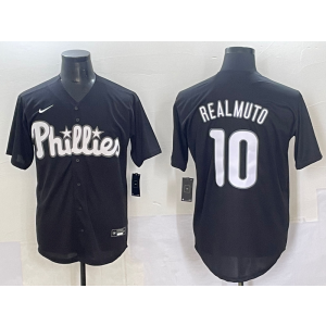 MLB Phillies 10 JT Realmuto Black Nike Cool Base Men Jersey MLB Phillies 10 JT Realmuto Black Nike Cool Base Men Jersey