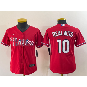 MLB Phillies 10 JT Realmuto Red Nike Cool Base Youth Jersey MLB Phillies 10 JT Realmuto Red Nike Cool Base Youth Jersey