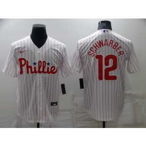 MLB Phillies 12 Kyle Schwarber White Nike Cool Base Men Jersey
