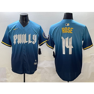 MLB Phillies 14 Rose Blue Nike Cool Base Men Jersey MLB Phillies 14 Rose Blue Nike Cool Base Men Jersey