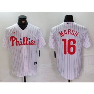 MLB Phillies 16 Brandon Marsh White Nike Cool Base Men Jersey MLB Phillies 16 Brandon Marsh White Nike Cool Base Men Jersey