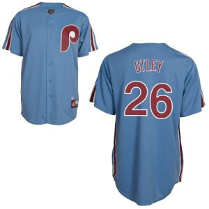 MLB Phillies 26 Chase Utley Blue Cooperstown Collection Cool Base Men Jersey MLB Phillies 26 Chase Utley Blue Cooperstown Collection Cool Base Men Jersey