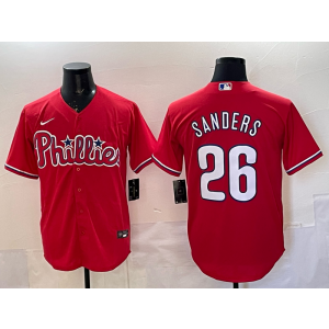 MLB Phillies 26 Sanders Red Nike Cool Base Men Jersey MLB Phillies 26 Sanders Red Nike Cool Base Men Jersey