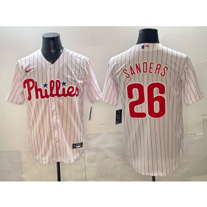 MLB Phillies 26 Sanders White Nike Cool Base Men Jersey MLB Phillies 26 Sanders White Nike Cool Base Men Jersey