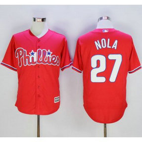 MLB Phillies 27 Aaron Nola Red New Cool Base 2016 New Men Jersey