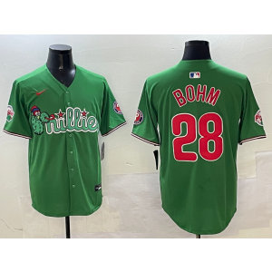 MLB Phillies 28 Alec Bohm Green Nike Cool Base Men Jersey MLB Phillies 28 Alec Bohm Green Nike Cool Base Men Jersey