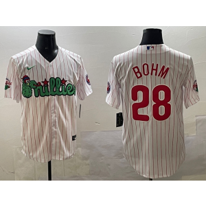 MLB Phillies 28 Alec Bohm White Nike Cool Base Men Jersey MLB Phillies 28 Alec Bohm White Nike Cool Base Men Jersey