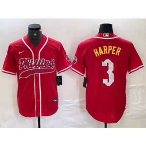 MLB Phillies 3 Bryce Harper Red Baseball Nike Cool Base Men Jersey MLB Phillies 3 Bryce Harper Red Baseball Nike Cool Base Men Jersey