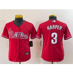 MLB Phillies 3 Bryce Harper Red Nike Cool Base Youth Jersey MLB Phillies 3 Bryce Harper Red Nike Cool Base Youth Jersey