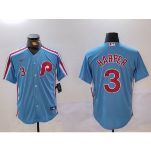MLB Phillies 3 HARPER Blue Nike Cool Base Men Jersey MLB Phillies 3 HARPER Blue Nike Cool Base Men Jersey