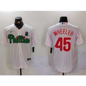 MLB Phillies 45 WHEELER White Nike Cool Base Men Jersey
