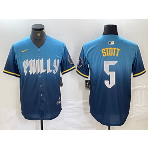 MLB Phillies 5 Bryson Stott Blue City Connect Nike Cool Base Men Jersey