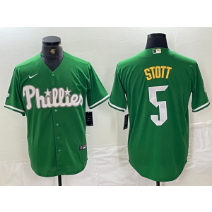 MLB Phillies 5 Bryson Stott Green Nike Cool Base Men Jersey
