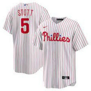 MLB Phillies 5 Bryson Stott White Nike Cool Base Men Jersey