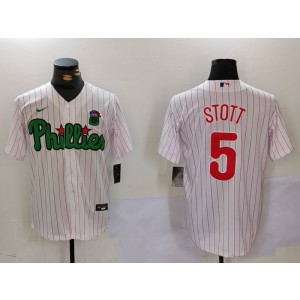 MLB Phillies 5 Bryson Stott White Nike Cool Base Men Jersey