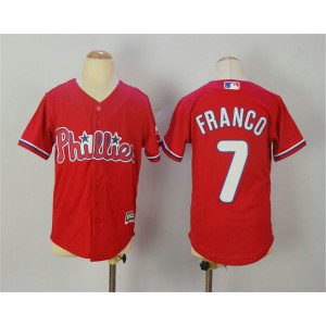 MLB Phillies 7 Maikel Franco Red Cool Base Youth Jersey