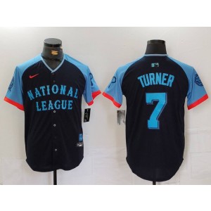 MLB Phillies 7 Trea Turner Black 2024 All-Star Nike Cool Base Men Jersey