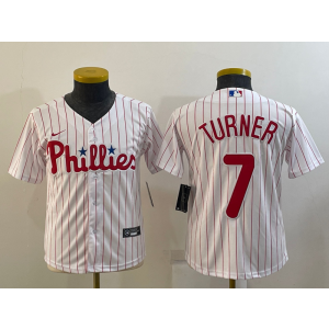 MLB Phillies 7 Trea Turner White Nike Cool Base Youth Jersey MLB Phillies 7 Trea Turner White Nike Cool Base Youth Jersey