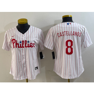MLB Phillies 8 Nick Castellanos White Nike Cool Base Youth Jersey MLB Phillies 8 Nick Castellanos White Nike Cool Base Youth Jersey