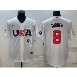 MLB Phillies 8 Trea Turner White 2023 World Series Cool Base Men Jersey