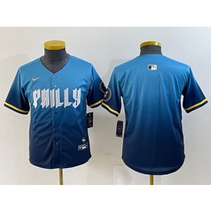 MLB Phillies Blank Blue City Connect Nike Cool Base Youth Jersey MLB Phillies Blank Blue City Connect Nike Cool Base Youth Jersey