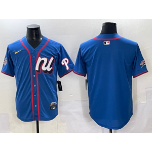 MLB Phillies Blank Blue National League 2025 All Star Nike Cool Base Men Jersey