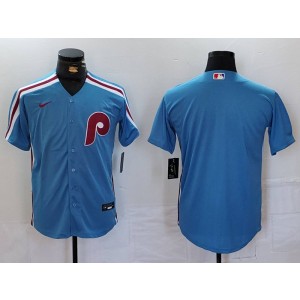 MLB Phillies Blank Blue Nike Cool Base Men Jersey