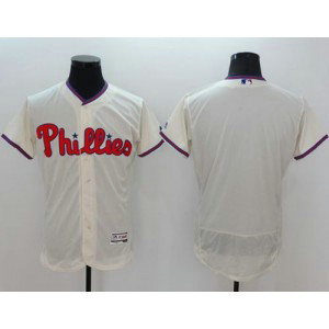 MLB Phillies Blank Cream Flexbase Men Jersey