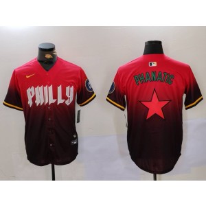 MLB Phillies Blank Red Nike Cool Base Men Jersey