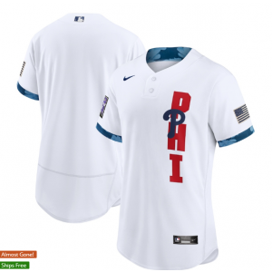 MLB Phillies Blank White 2021 All-Star Flexbase Men Jersey