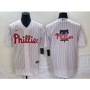 MLB Phillies Blank White Baseball Logo Nike Cool Base Men Jersey