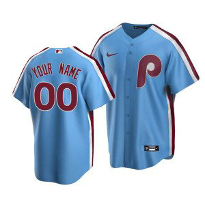 MLB Phillies Customized Light Blue Nike Cool Base Men Jersey