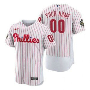 MLB Phillies Customized White 2022 World Series Nike Flexbase Men Jersey