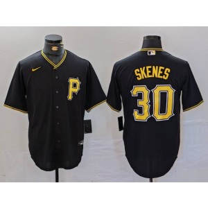 MLB Pirate 30 Paul Skene Black Nike Cool Base Men Jersey