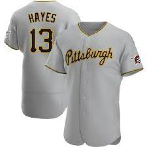 MLB Pirates 13 Hayes Grey Flexbase Men Jersey